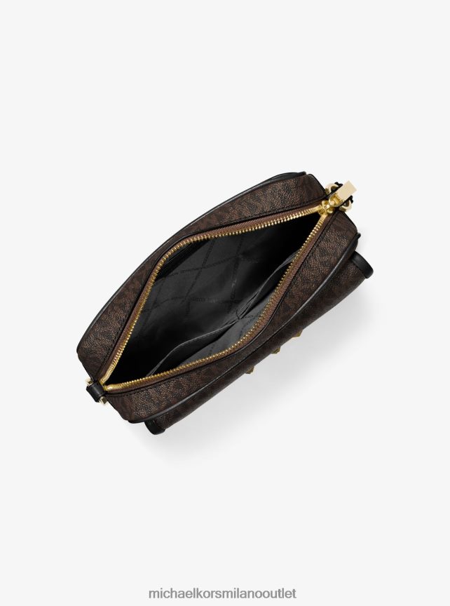 Michael Kors borsa a tracolla media con logo Parker donne marrone/nero P06L0L691 Accessori