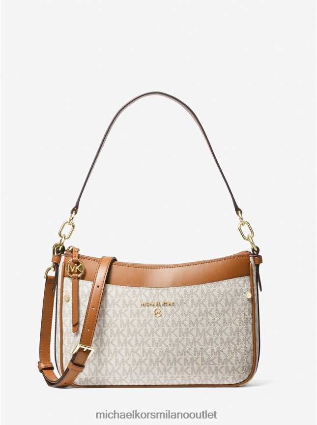 Michael Kors borsa a tracolla media con logo jet set donne vaniglia/ghianda P06L0L1019 Accessori