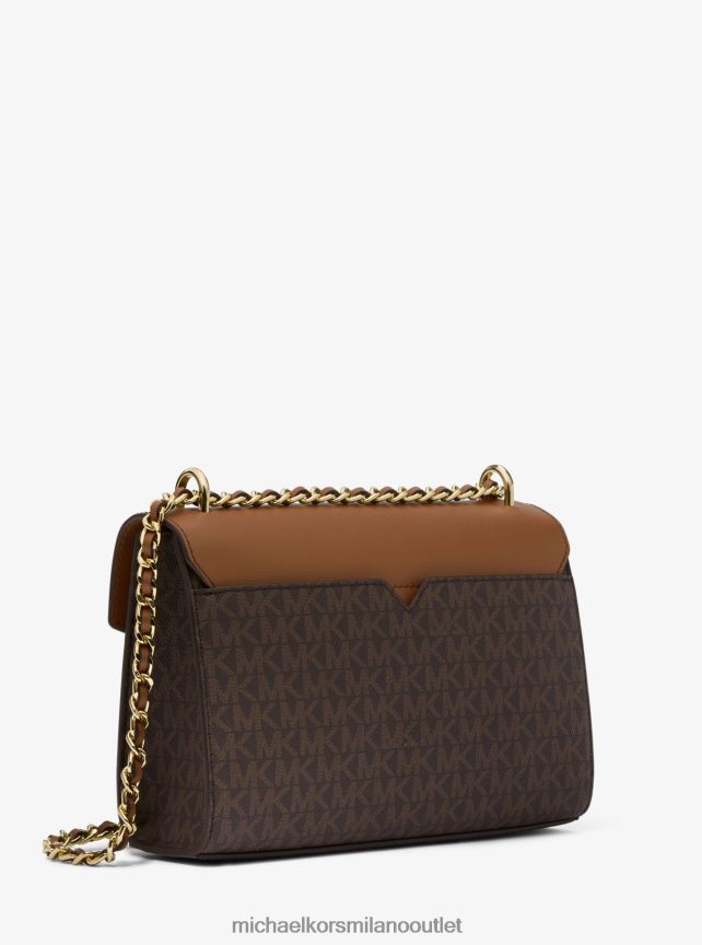 Michael Kors borsa a tracolla media in ecopelle con logo rosa donne marrone P06L0L776 Accessori