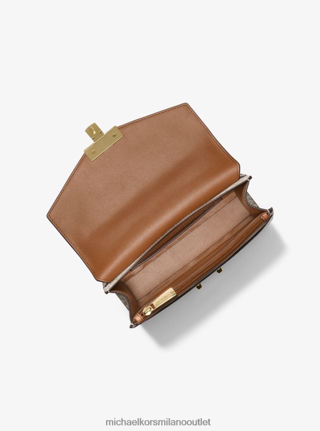 Michael Kors borsa a tracolla media in ecopelle con logo rosa donne vaniglia P06L0L778 Accessori