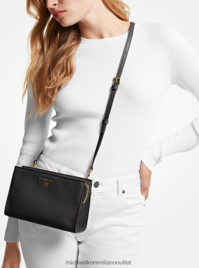 Michael Kors borsa a tracolla media valerie in pelle martellata donne nero P06L0L915 Accessori