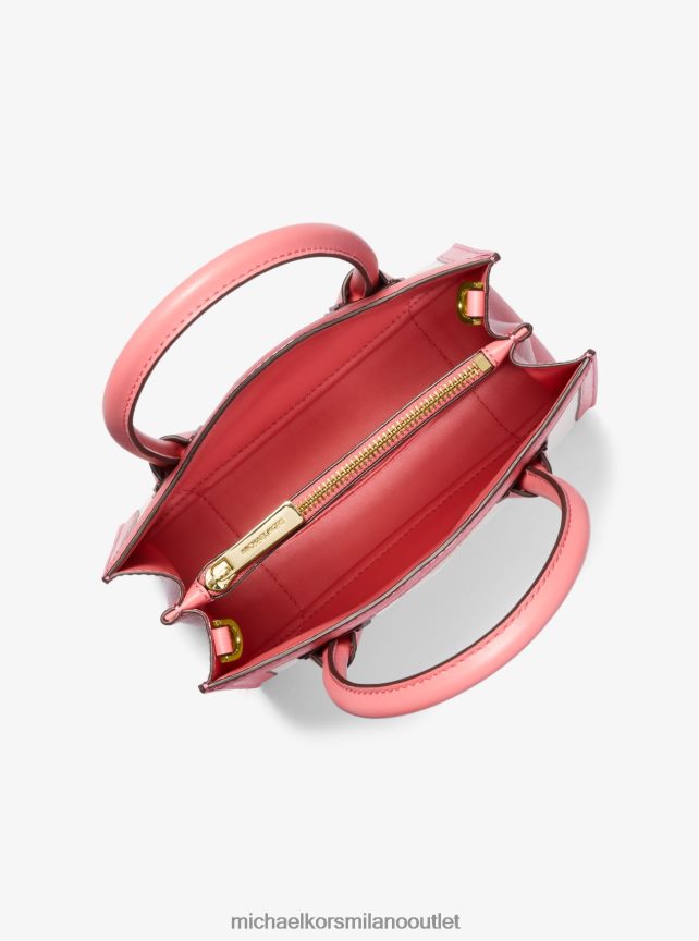 Michael Kors borsa a tracolla mercer media in tela di cotone con logo goffrato donne rosa tea P06L0L870 Accessori