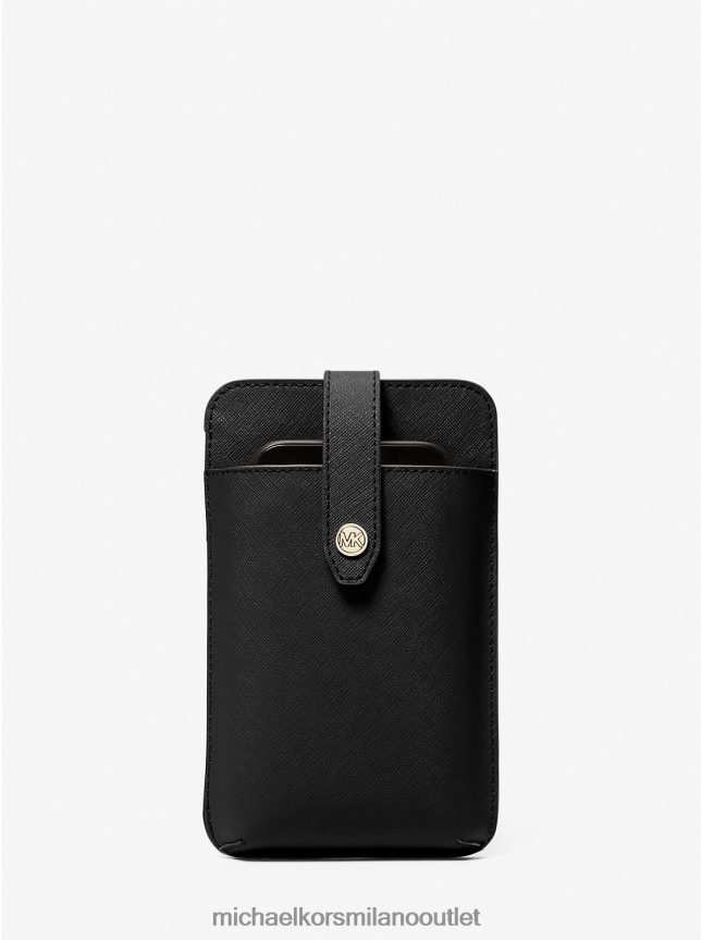 Michael Kors borsa a tracolla per smartphone in pelle saffiano donne nero P06L0L880 Accessori