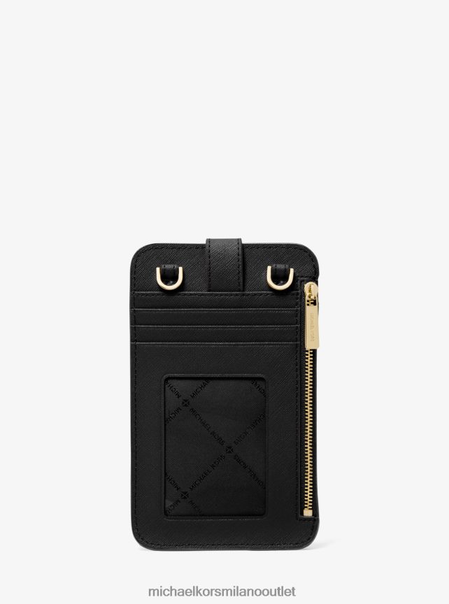 Michael Kors borsa a tracolla per smartphone in pelle saffiano donne nero P06L0L880 Accessori
