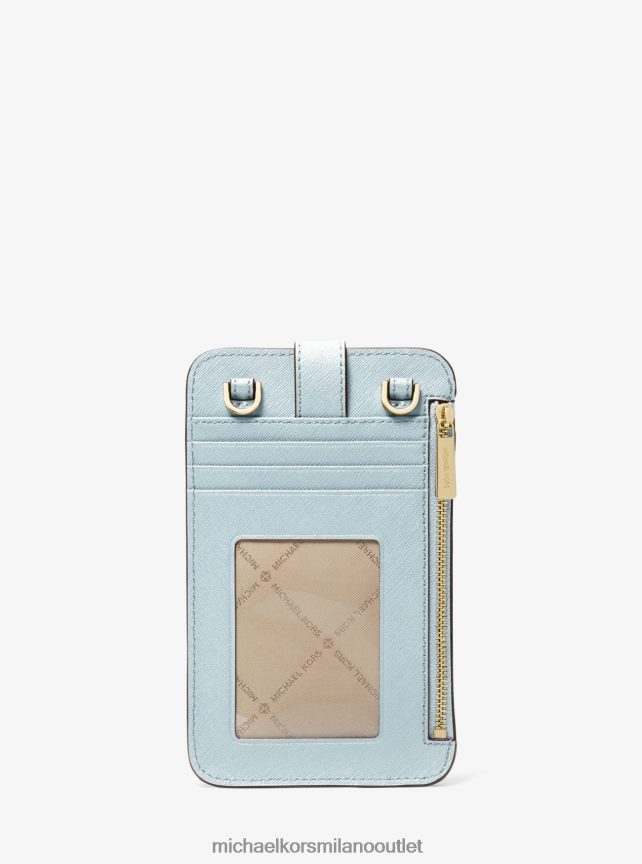 Michael Kors borsa a tracolla per smartphone in pelle saffiano donne vista blu P06L0L875 Accessori