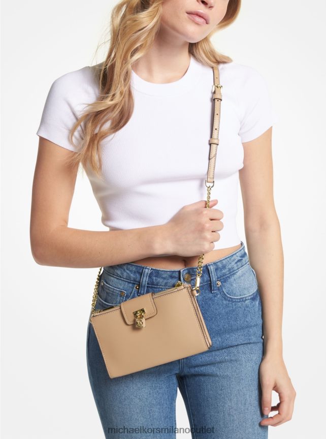 Michael Kors borsa a tracolla piccola in pelle saffiano rubino donne cammello P06L0L733 Accessori