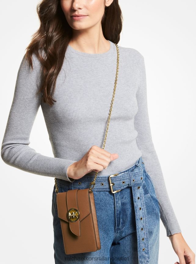 Michael Kors borsa a tracolla piccola per smartphone in pelle saffiano donne bagaglio P06L0L1027 Accessori