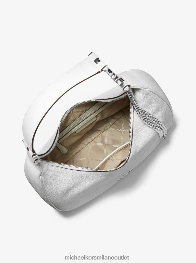 Michael Kors borsa a tracolla piper grande in pelle martellata donne bianco ottico P06L0L1298 Accessori