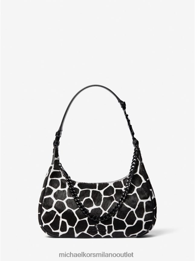 Michael Kors borsa a tracolla piper in cavallino con stampa animalier piccola donne nero bianco P06L0L1311 Accessori