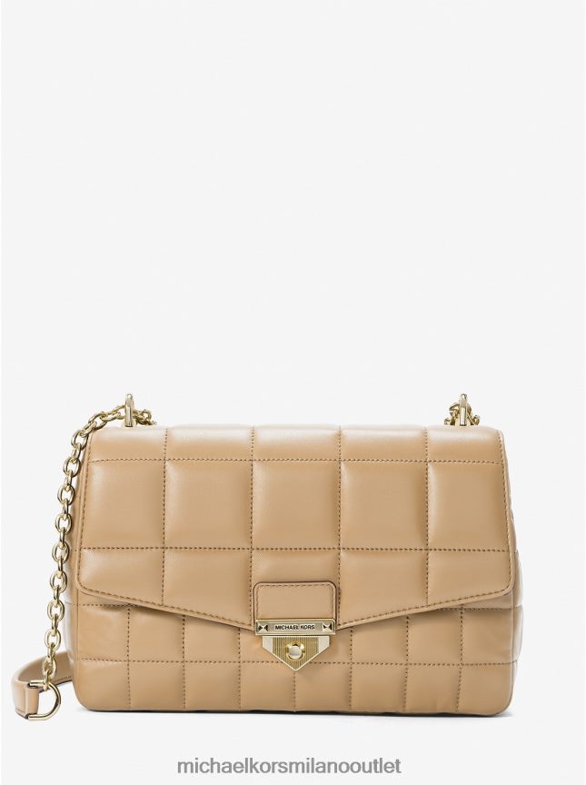 Michael Kors borsa a tracolla soho extra large in pelle trapuntata donne cammello P06L0L988 Accessori
