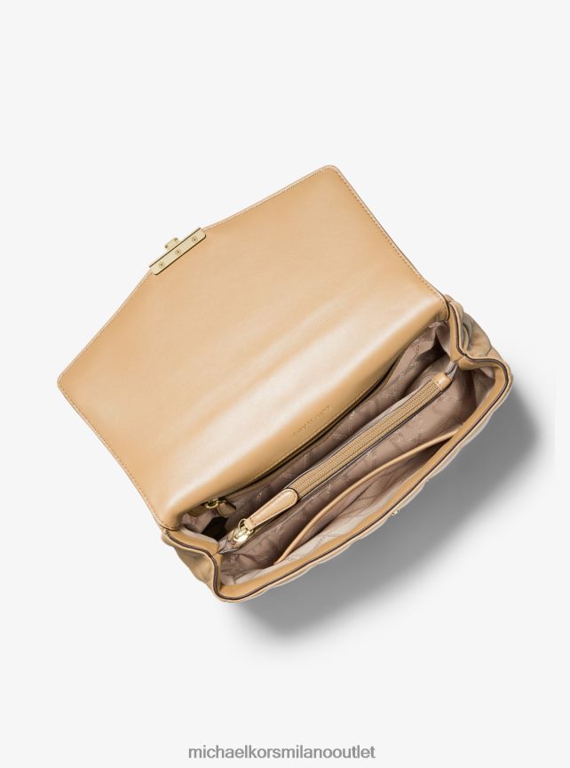 Michael Kors borsa a tracolla soho extra large in pelle trapuntata donne cammello P06L0L988 Accessori
