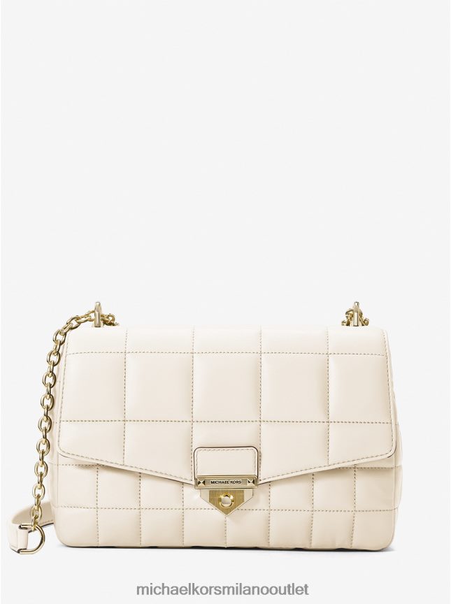 Michael Kors borsa a tracolla soho extra large in pelle trapuntata donne lt. panna P06L0L991 Accessori