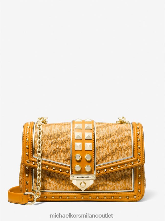 Michael Kors borsa a tracolla soho grande con logo stampa animalier donne calendula P06L0L888 Accessori