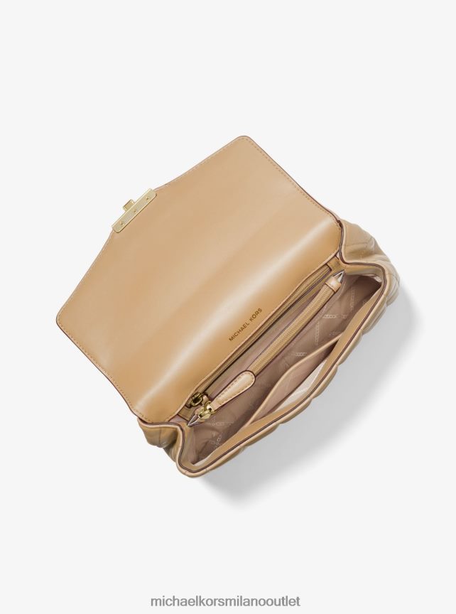 Michael Kors borsa a tracolla soho grande in pelle trapuntata donne cammello P06L0L973 Accessori
