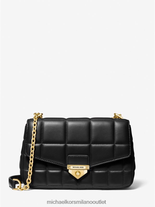 Michael Kors borsa a tracolla soho grande in pelle trapuntata donne nero P06L0L1000 Accessori