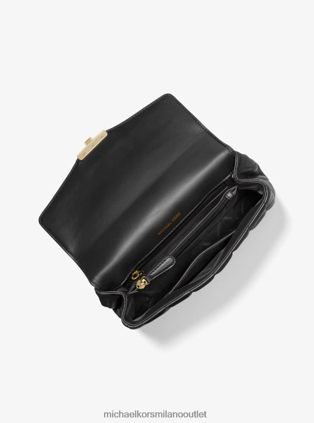 Michael Kors borsa a tracolla soho grande in pelle trapuntata donne nero P06L0L1000 Accessori