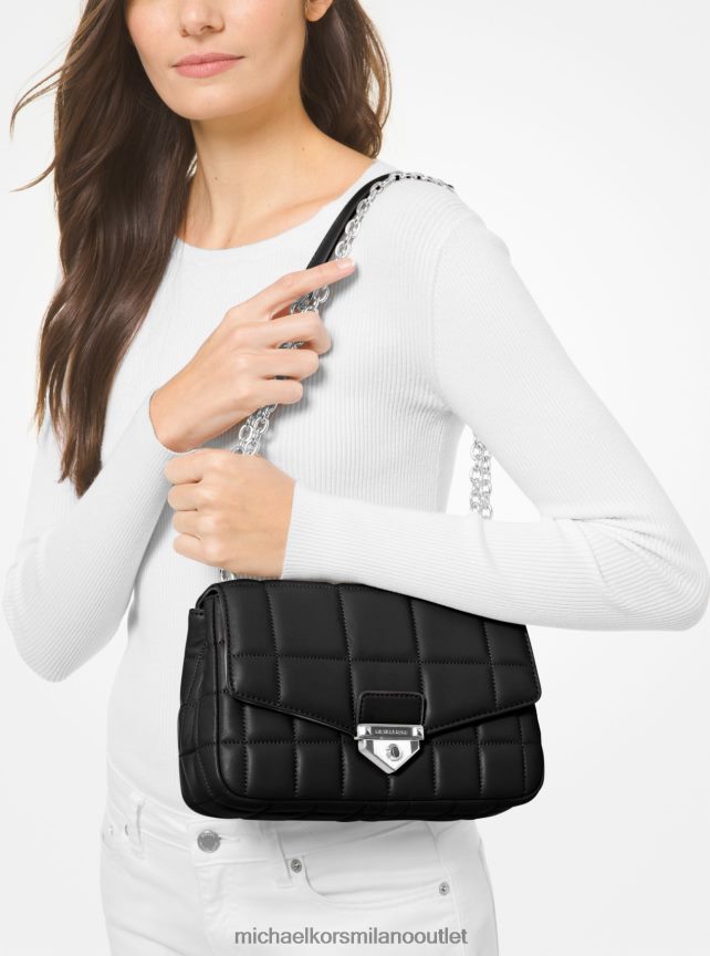 Michael Kors borsa a tracolla soho grande in pelle trapuntata donne nero P06L0L771 Accessori