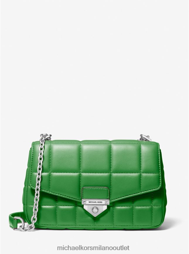 Michael Kors borsa a tracolla soho grande in pelle trapuntata donne verde palma P06L0L768 Accessori