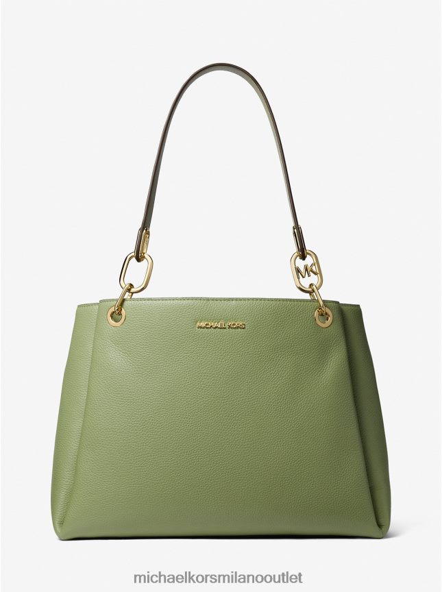 Michael Kors borsa a tracolla trisha grande in pelle martellata donne salvia chiara P06L0L1319 Accessori