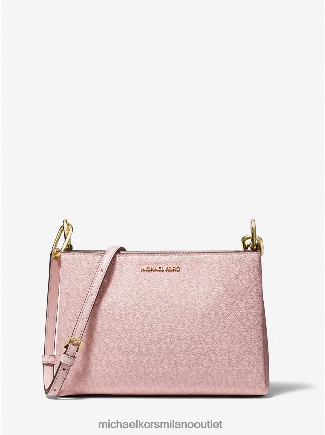 Michael Kors borsa a tracolla trisha media con logo donne fard in polvere scura P06L0L770 Accessori