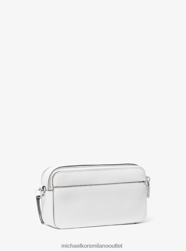 Michael Kors borsa fotografica jet set piccola in pelle martellata con doppia zip donne bianco ottico P06L0L745 Accessori