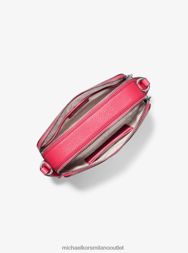 Michael Kors borsa fotografica jet set piccola in pelle martellata con doppia zip donne geranio P06L0L742 Accessori
