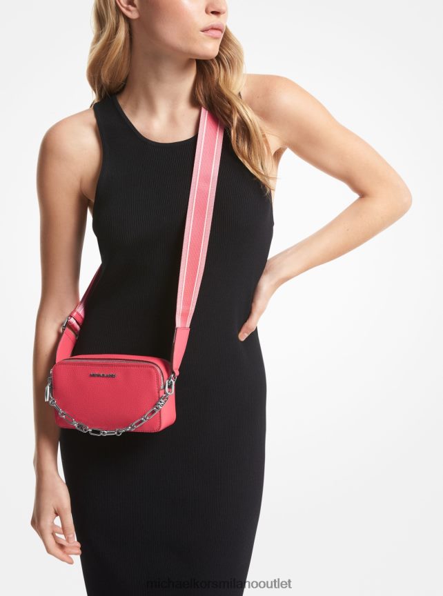 Michael Kors borsa fotografica jet set piccola in pelle martellata con doppia zip donne geranio P06L0L742 Accessori