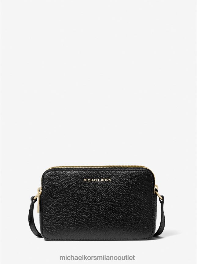 Michael Kors borsa fotografica jet set piccola in pelle martellata con doppia zip donne nero P06L0L744 Accessori