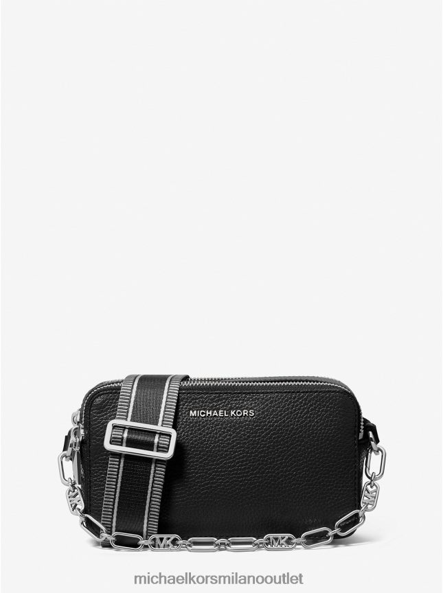 Michael Kors borsa fotografica jet set piccola in pelle martellata con doppia zip donne nero P06L0L746 Accessori
