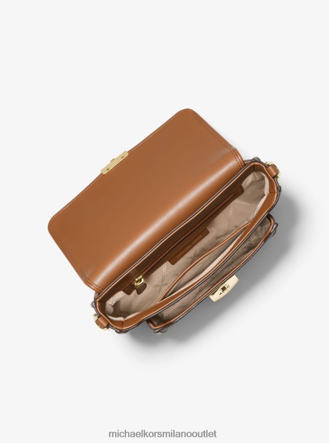 Michael Kors borsa messenger Bradshaw media in pelle e logo donne brn/ghianda P06L0L966 Accessori