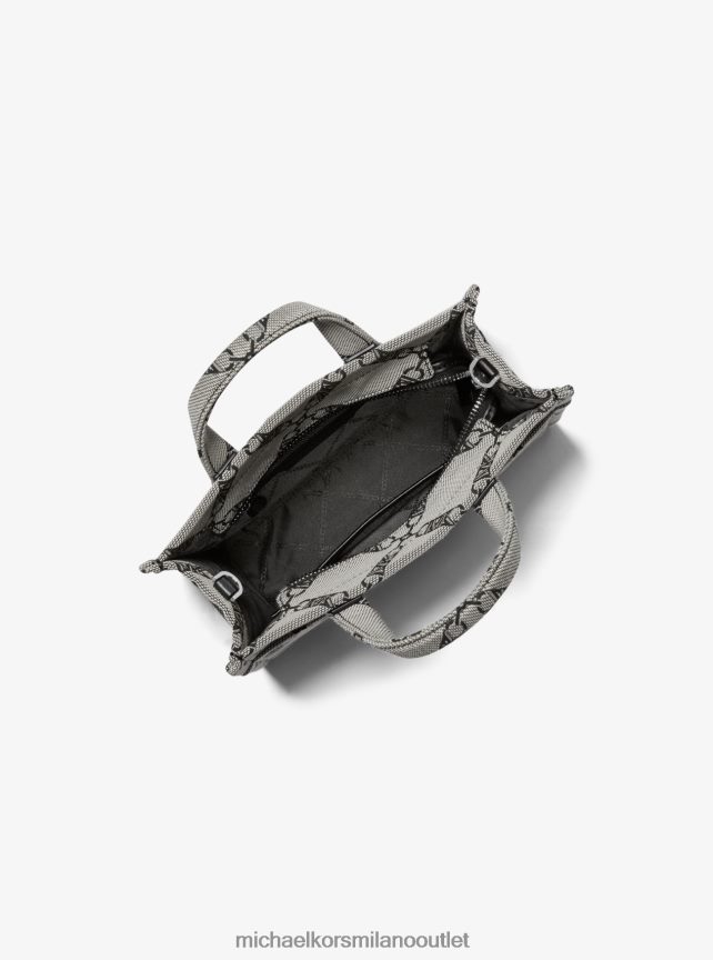 Michael Kors borsa messenger gigi piccola in jacquard con logo impero donne naturale/nero P06L0L852 Accessori