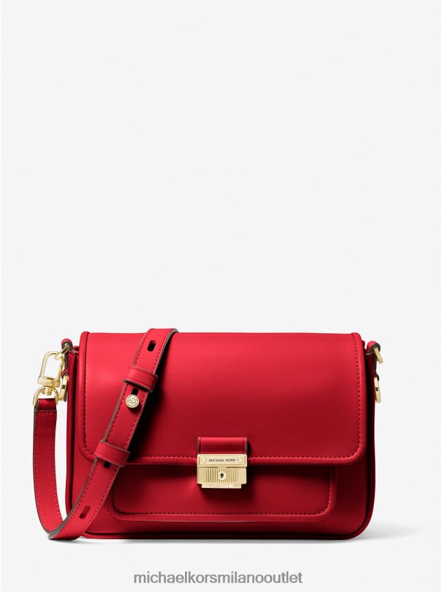 Michael Kors borsa messenger media Bradshaw in pelle donne cremisi P06L0L968 Accessori