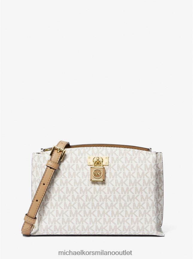 Michael Kors borsa messenger media con logo color rubino donne cammello P06L0L723 Accessori