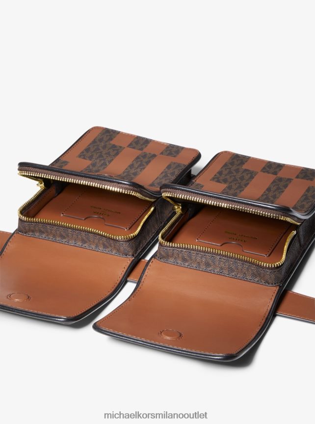 Michael Kors borsa multiuso in pelle e firma Ashya x Saga donne marrone multiplo P06L0L940 Accessori