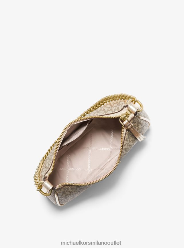 Michael Kors ciondolo jet set piccola pochette con logo metallico donne oro pallido P06L0L1363 Accessori