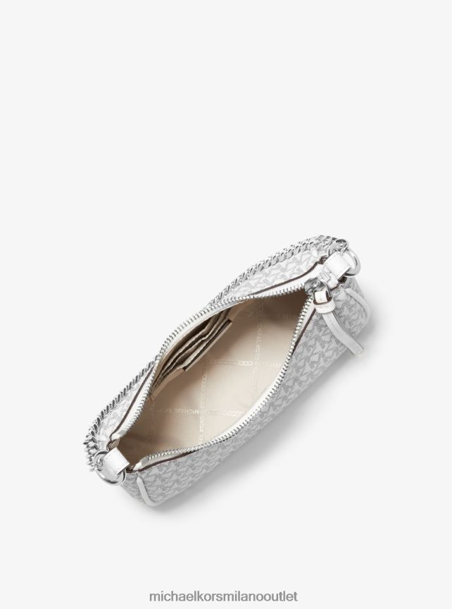 Michael Kors piccola pochette con logo con ciondolo jet set donne bianco ottico/nero P06L0L1351 Accessori