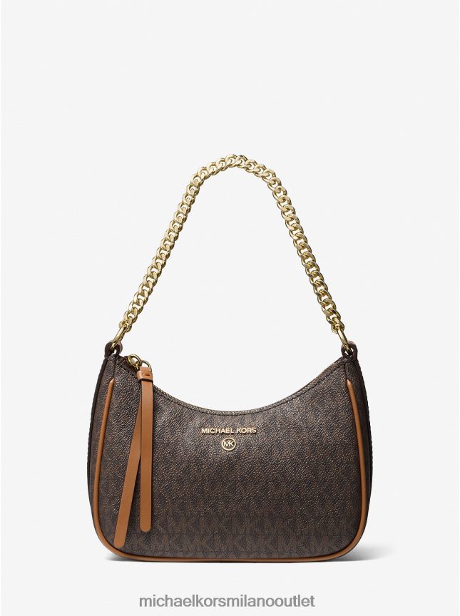 Michael Kors piccola pochette con logo con ciondolo jet set donne brn/ghianda P06L0L1372 Accessori