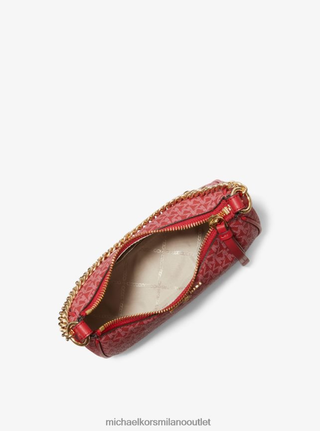 Michael Kors piccola pochette con logo con ciondolo jet set donne cremisi P06L0L1357 Accessori