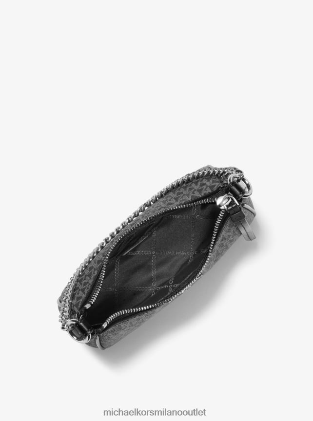 Michael Kors piccola pochette con logo con ciondolo jet set donne nero bianco P06L0L1343 Accessori