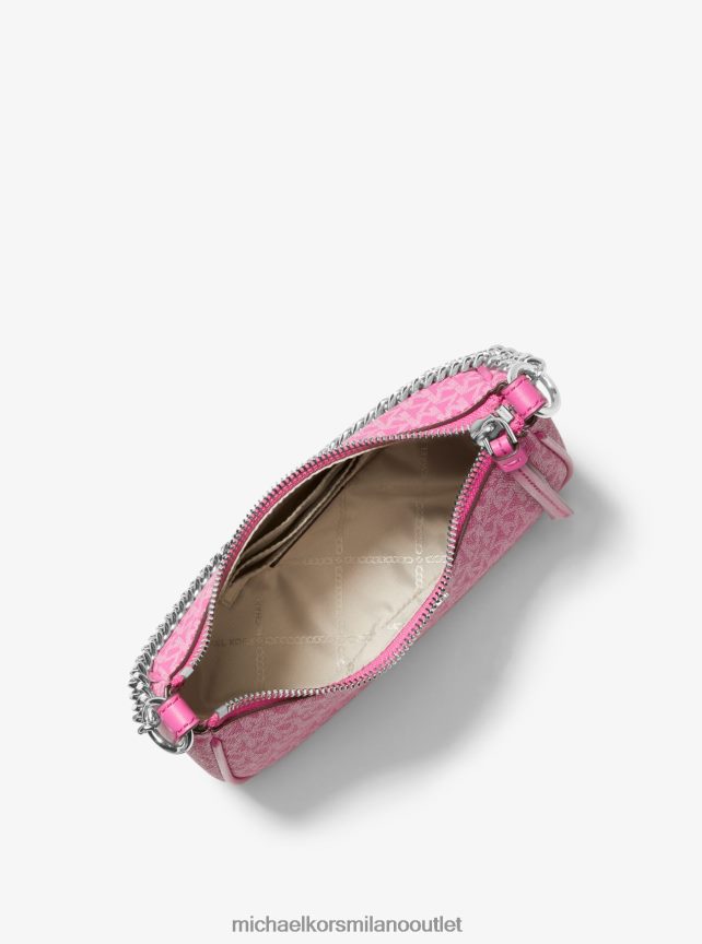 Michael Kors piccola pochette con logo con ciondolo jet set donne rosso ciliegia P06L0L1349 Accessori