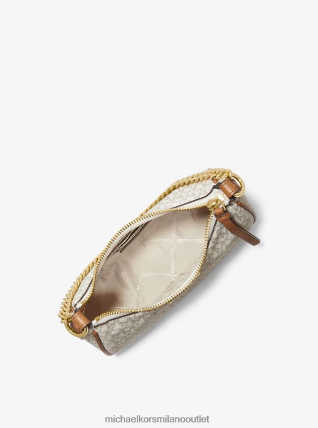 Michael Kors piccola pochette con logo con ciondolo jet set donne vaniglia/ghianda P06L0L1374 Accessori