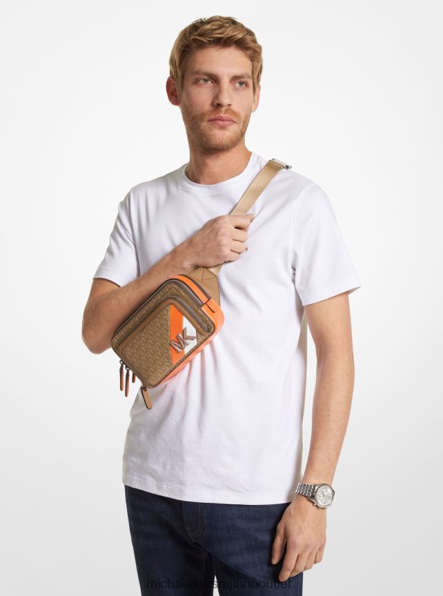 Michael Kors zaino a tracolla con logo Hudson donne albicocca P06L0L801 Accessori