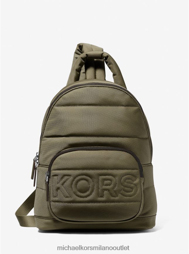 Michael Kors zaino a tracolla in nylon riciclato trapuntato Kent donne oliva P06L0L785 Accessori