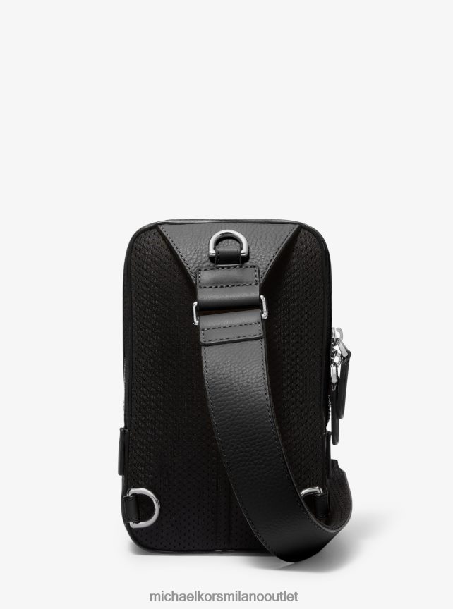 Michael Kors zaino a tracolla in pelle martellata Hudson donne nero P06L0L800 Accessori