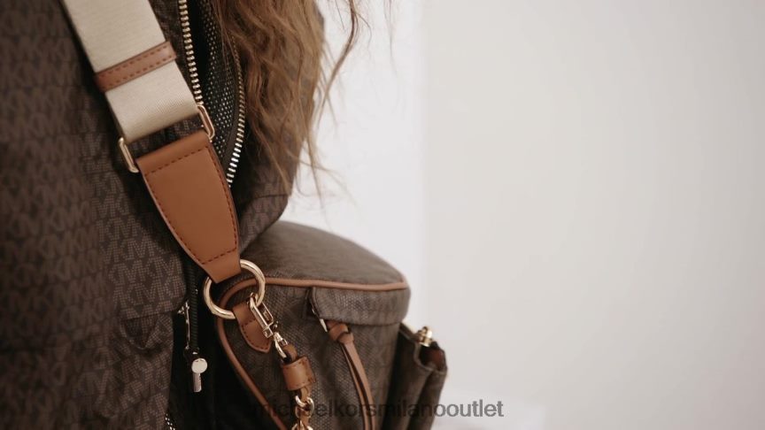 Michael Kors zaino a tracolla medio con logo slater donne brn/ghianda P06L0L959 Accessori