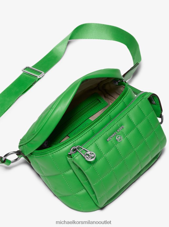 Michael Kors zaino a tracolla medio in pelle trapuntata slater donne verde palma P06L0L882 Accessori