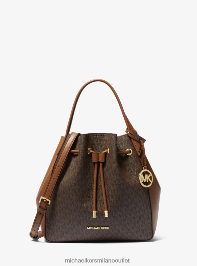 Michael Kors Borsa a secchiello grande Phoebe con logo bicolore donne marrone P06L0L1127 Accessori