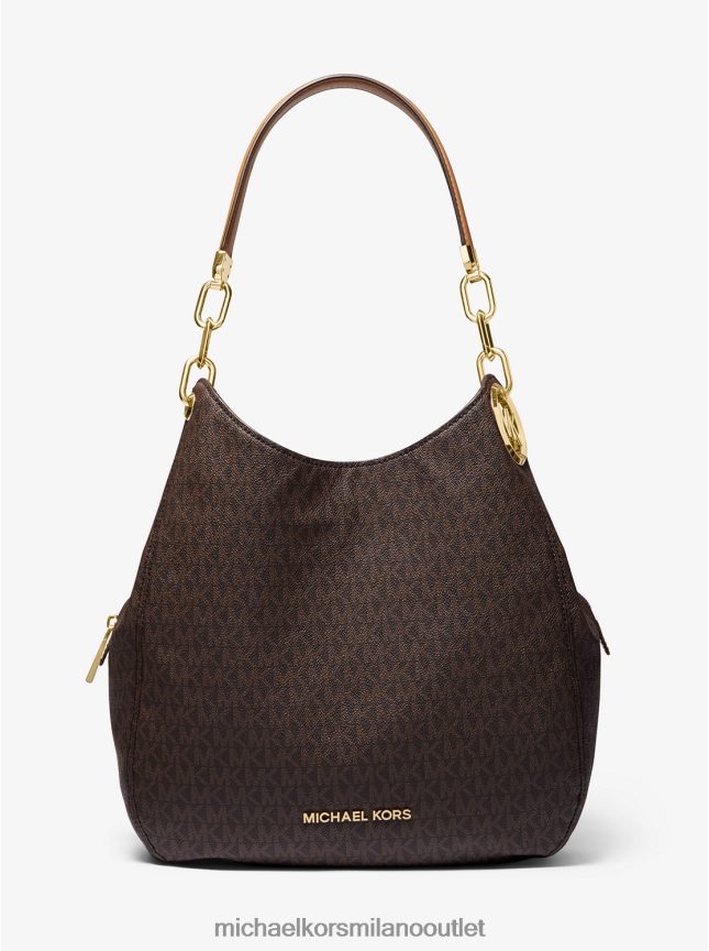 Michael Kors Borsa a tracolla grande con logo Lillie donne brn/ghianda P06L0L1125 Accessori