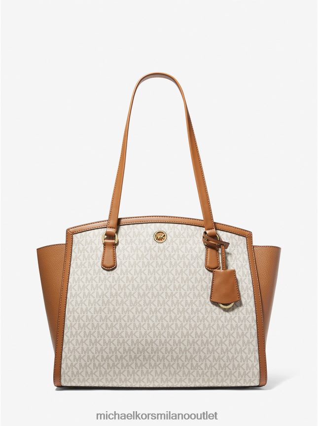 Michael Kors Borsa tote Chantal grande con logo donne vaniglia/ghianda P06L0L1166 Accessori