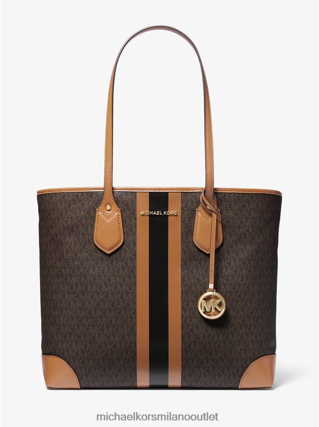 Michael Kors Borsa tote Eva con logo a righe grandi donne brn/ghianda P06L0L1070 Accessori